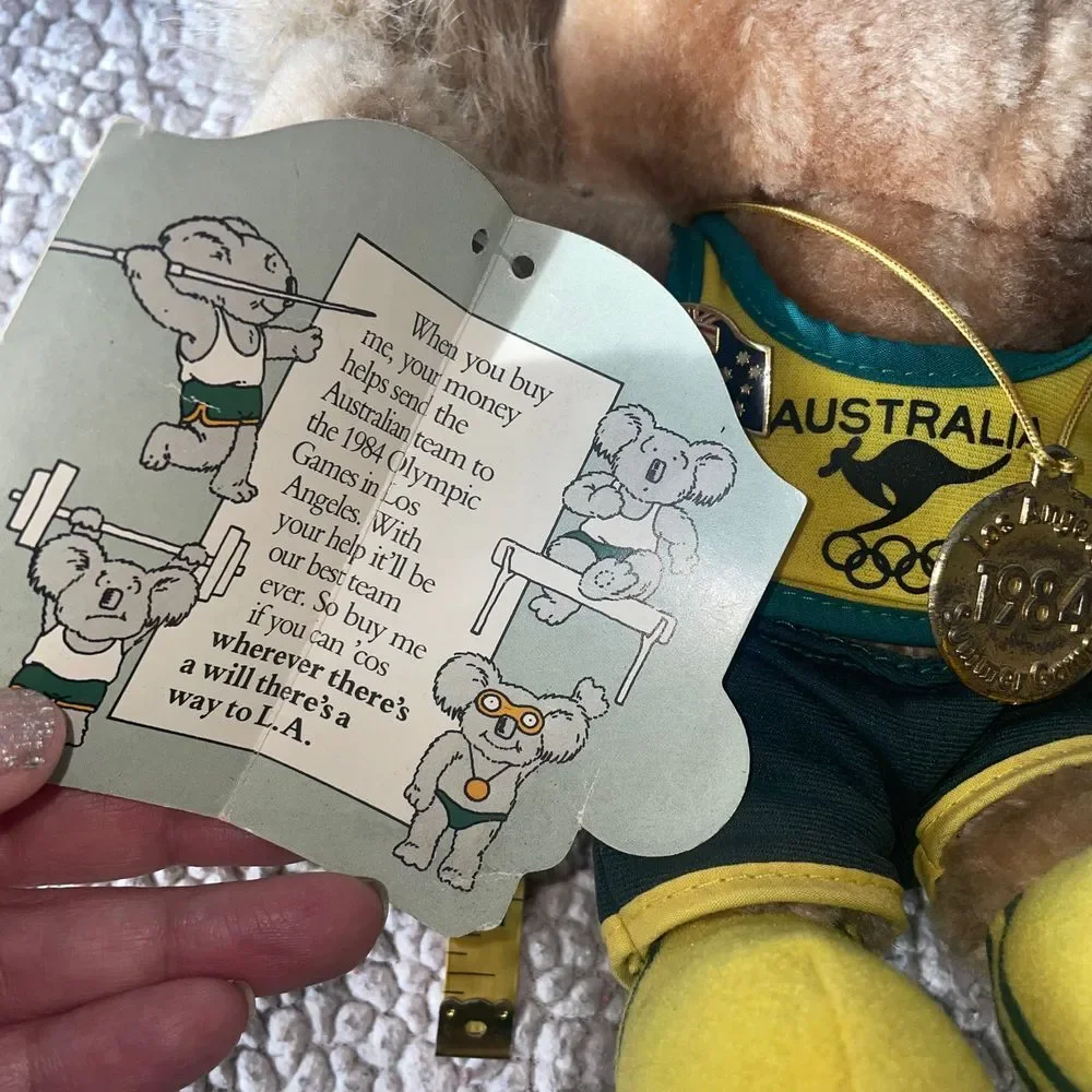 1984 Australia Olympic Willy Koala Plush LA Summer Olympics pin Croner Toy VTG‎